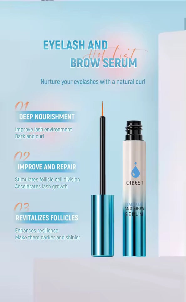 QIBEST Eyebrow Growth Serum Thicker Eyelash Moisturizing Longer Lashes Fast Eyelashes Volume Eyebrows Eyelash Mascara Enhancer