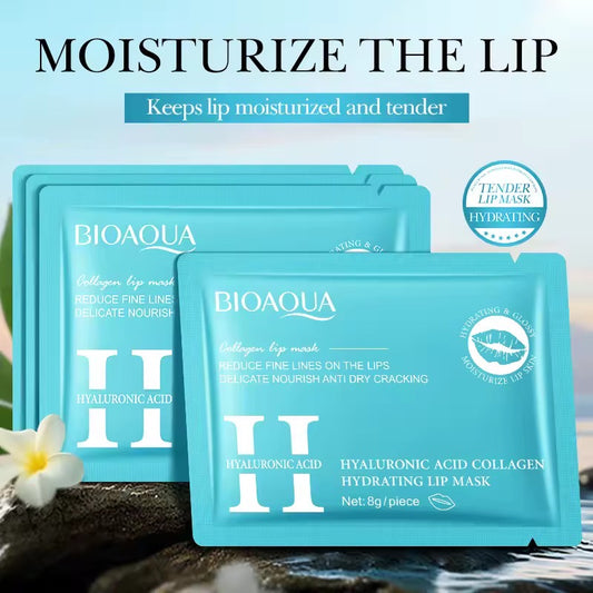 5pcs BIOAQUA Hyaluronic Acid Crystal Collagen Lip Mask Moisturizing Plump Lips Gel Masks Hydrating Lip Plumper Lips Skin Care