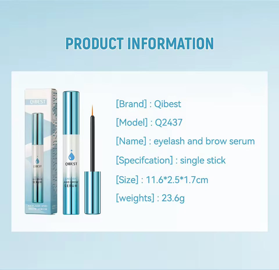 QIBEST Eyebrow Growth Serum Thicker Eyelash Moisturizing Longer Lashes Fast Eyelashes Volume Eyebrows Eyelash Mascara Enhancer