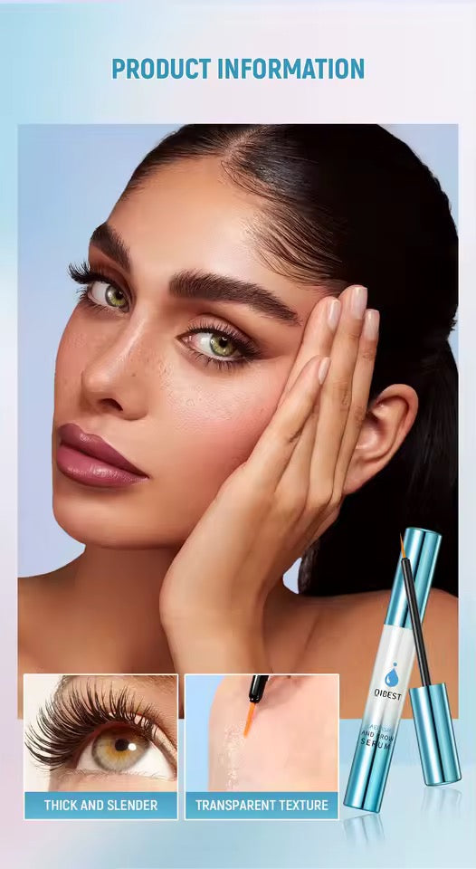 QIBEST Eyebrow Growth Serum Thicker Eyelash Moisturizing Longer Lashes Fast Eyelashes Volume Eyebrows Eyelash Mascara Enhancer