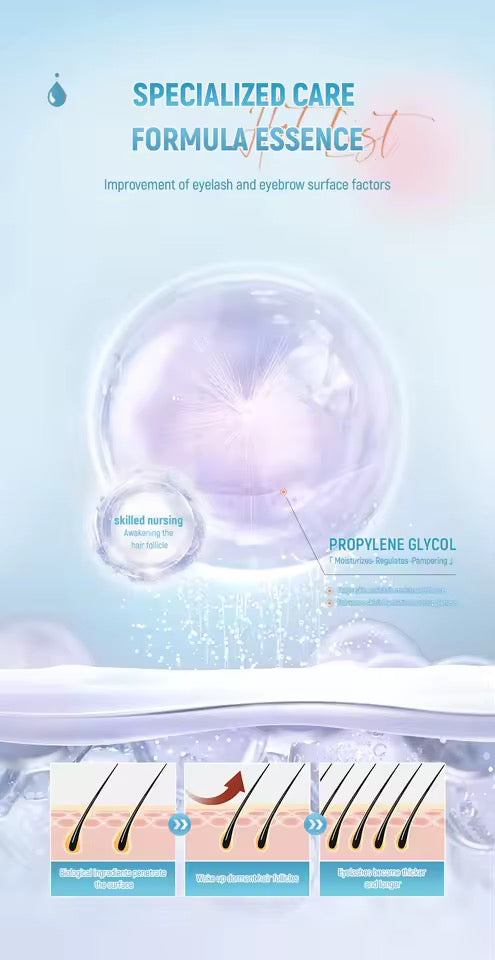 QIBEST Eyebrow Growth Serum Thicker Eyelash Moisturizing Longer Lashes Fast Eyelashes Volume Eyebrows Eyelash Mascara Enhancer