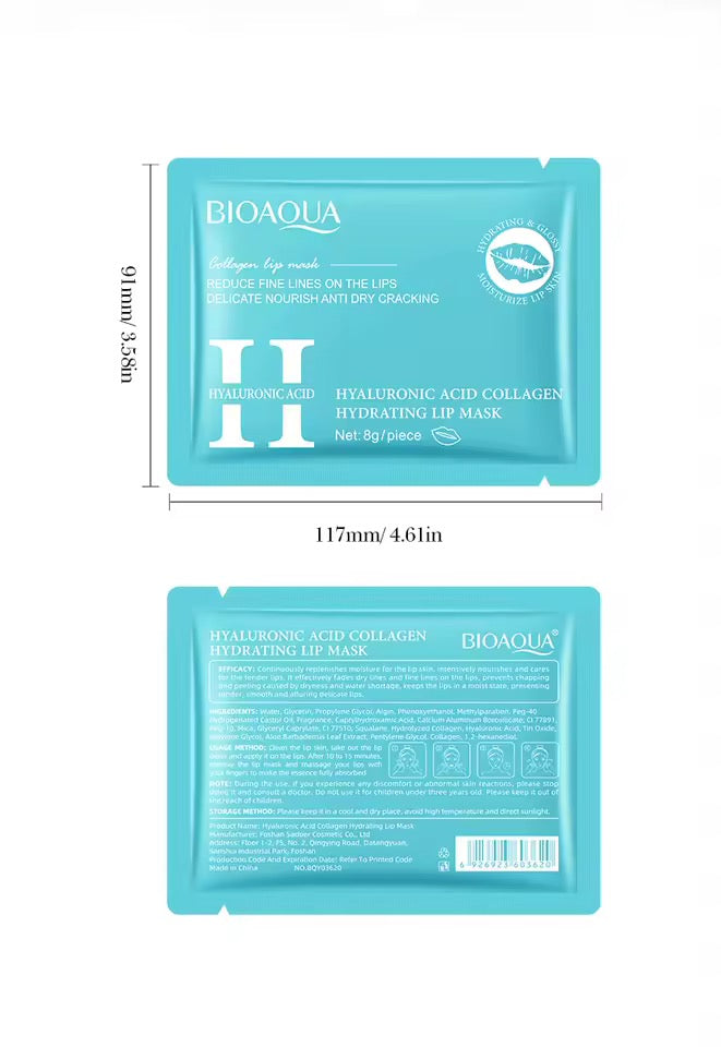 5pcs BIOAQUA Hyaluronic Acid Crystal Collagen Lip Mask Moisturizing Plump Lips Gel Masks Hydrating Lip Plumper Lips Skin Care