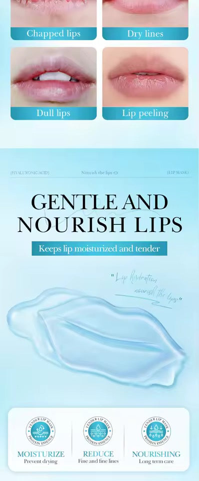 5pcs BIOAQUA Hyaluronic Acid Crystal Collagen Lip Mask Moisturizing Plump Lips Gel Masks Hydrating Lip Plumper Lips Skin Care