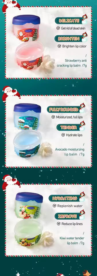 Christmas Gift Box,Lip Balm 4PCS/box Lip Makeup Set,