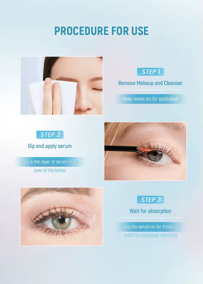 QIBEST Eyebrow Growth Serum Thicker Eyelash Moisturizing Longer Lashes Fast Eyelashes Volume Eyebrows Eyelash Mascara Enhancer